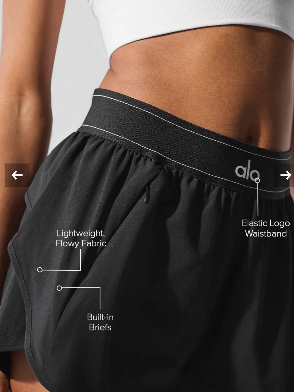 Alo yoga , match point shorts in black